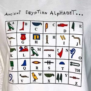 EUC vtg Egyptian-made Egyptian Alphabet s/s tee